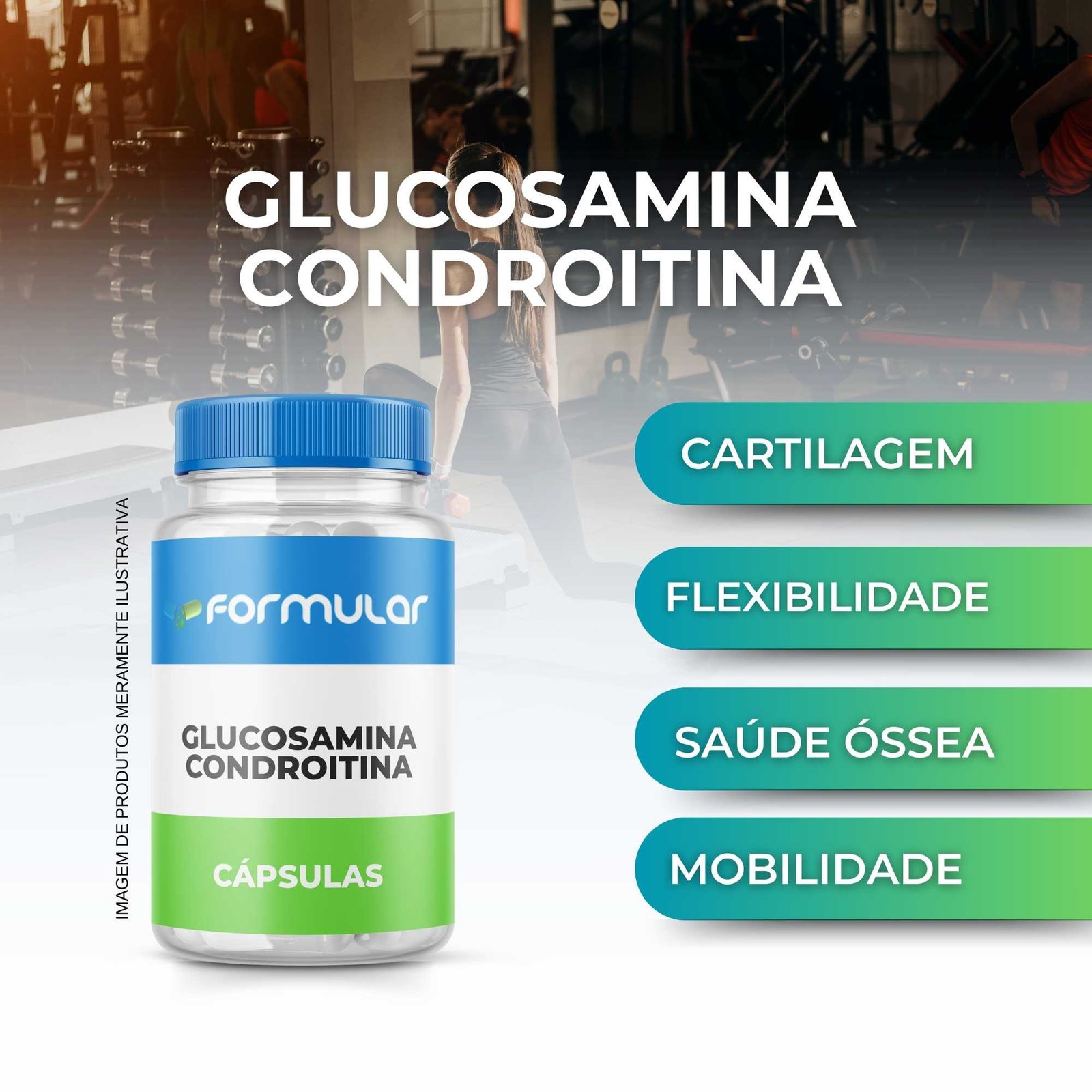 Glucosamina 500mg Condroitina 400mg Formular 120 Cápsulas