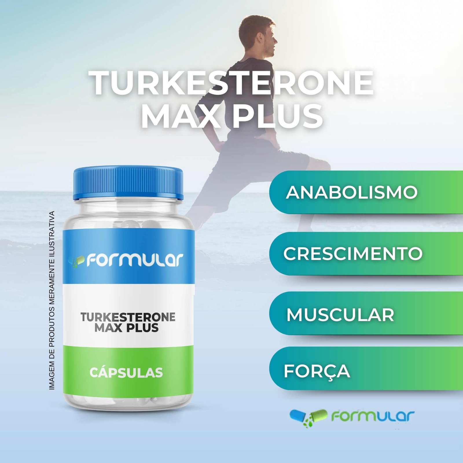 Turkesterone Max Plus 750mg Formular - frasco do suplemento